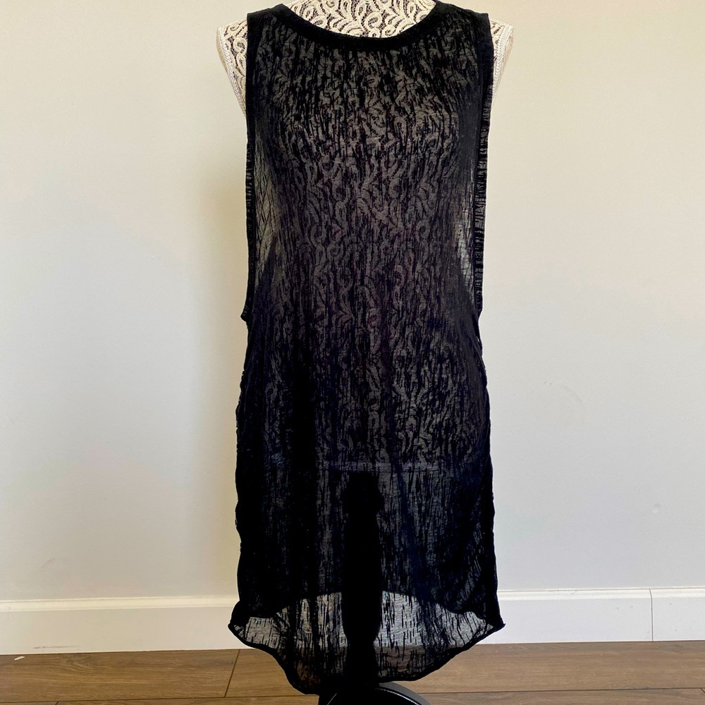 Sheer black dance dress/ top with open buttoned sides